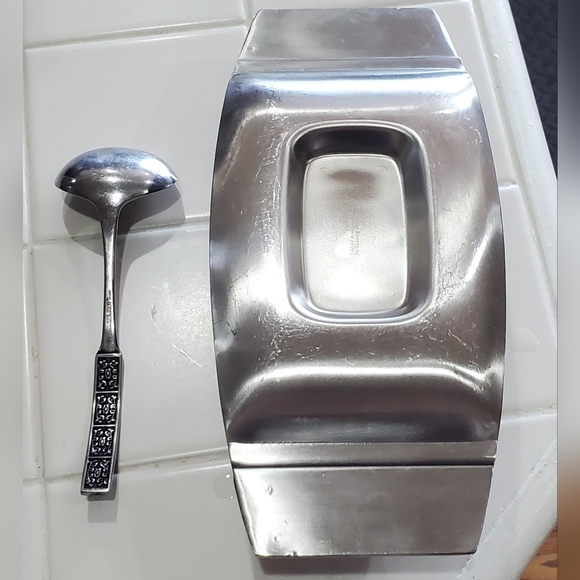 Vintage Velvet ss Stanley Robert's mid century gravy boat & ladle - Picture 5 of 7